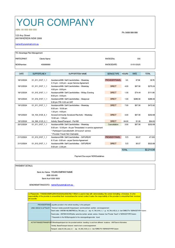 Example Invoice